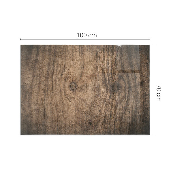 Téglalap alakú üveg kandalló alátét Természetes fa minta