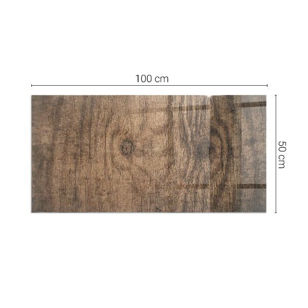 Téglalap alakú üveg kandalló alátét Természetes fa minta