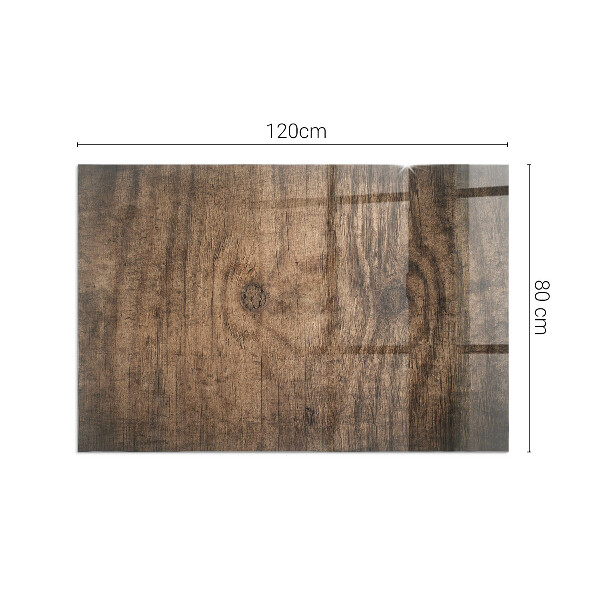 Téglalap alakú üveg kandalló alátét Természetes fa minta