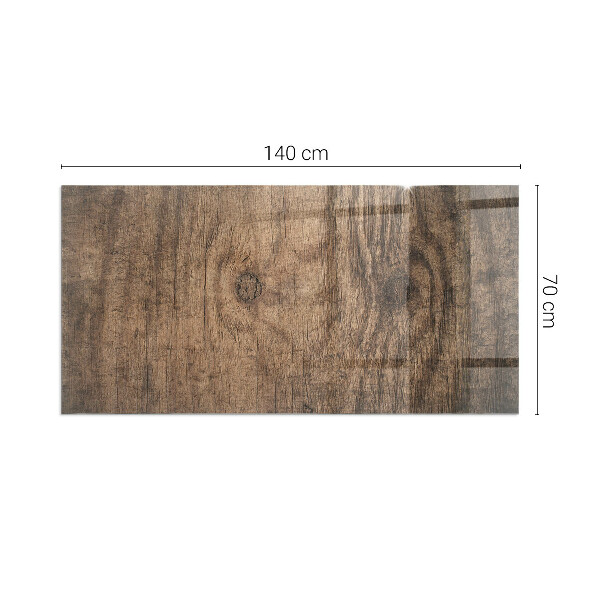 Téglalap alakú üveg kandalló alátét Természetes fa minta