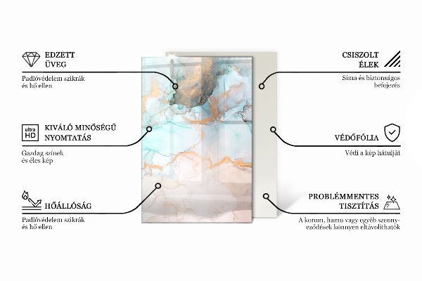 Téglalap alakú üveg kandalló alátét Természetes fa minta