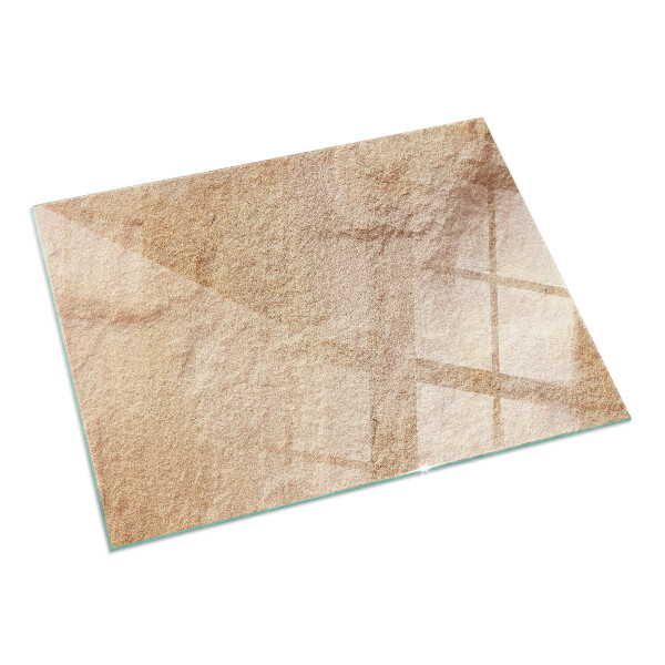 Téglalap alakú kandalló alátét üveg Természetes kő textúra