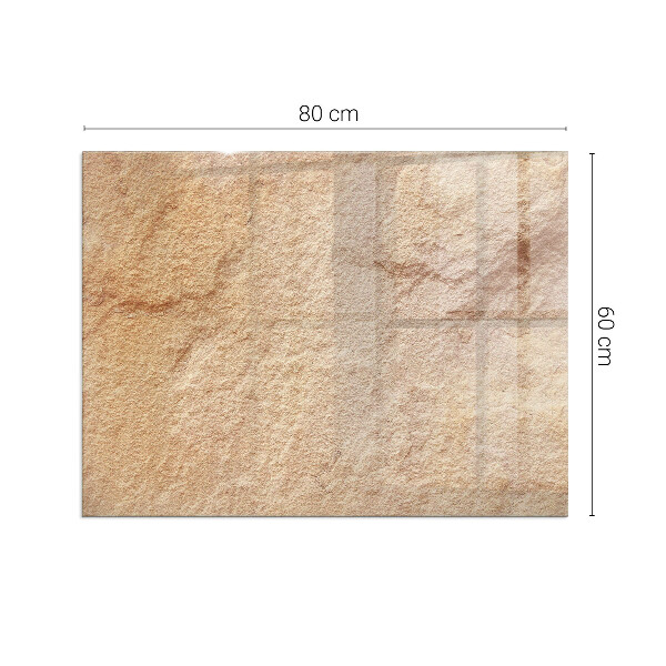 Téglalap alakú kandalló alátét üveg Természetes kő textúra