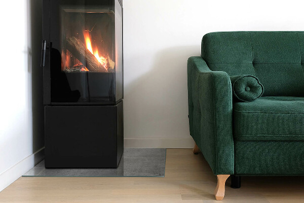 Téglalap alakú kandalló alátét üveg Nyers beton textúra