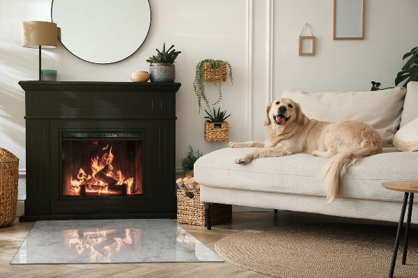 Téglalap alakú kandalló alátét üveg Márvány szerkezeti minta