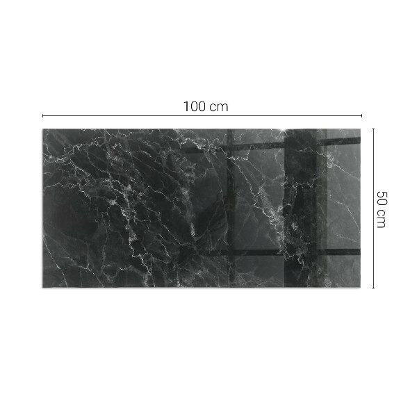 Téglalap alakú üveg kandalló alátét Elegáns márványminta