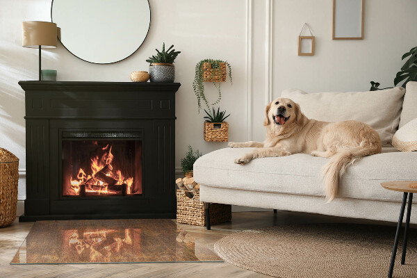 Téglalap alakú üveg kandalló alátét Rozsda textúra fémen