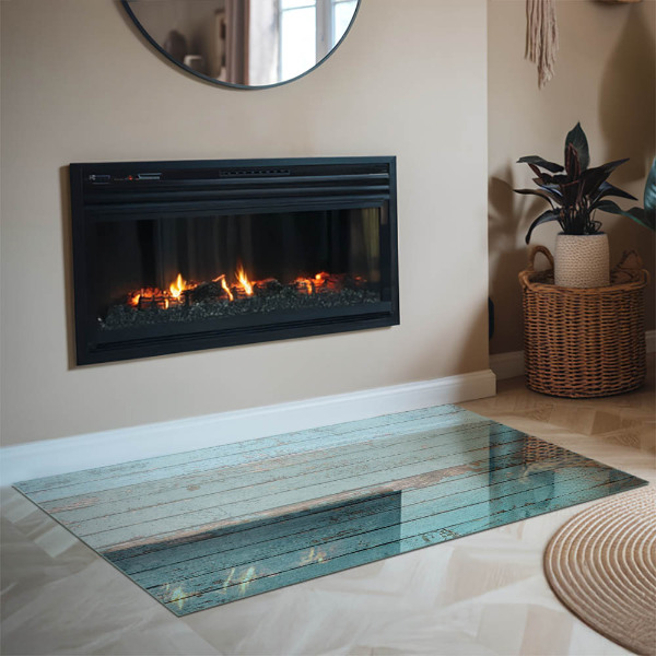 Téglalap alakú kandalló alátét üveg Rusztikus stílusú deszkák