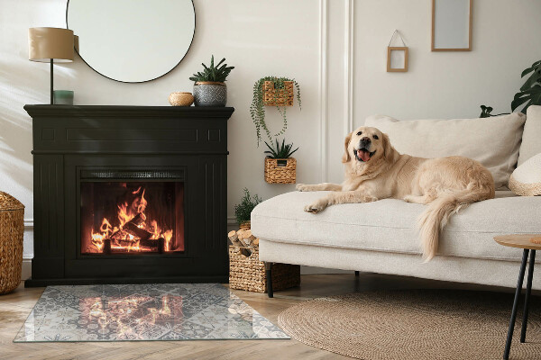 Téglalap alakú kandalló alátét üveg Dekoratív mozaikminta