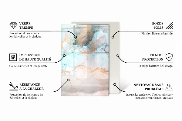 Téglalap alakú kandalló alátét üveg Dekoratív mozaikminta