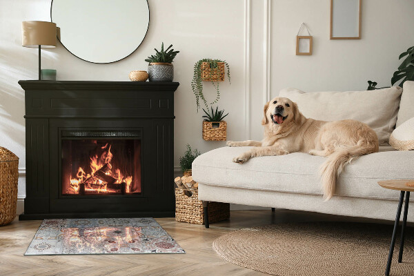 Téglalap alakú kandalló alátét üveg Mozaik minták csempékben