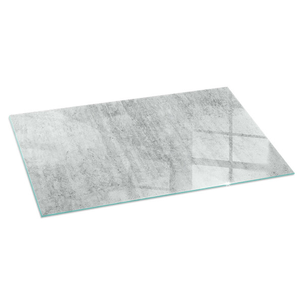 Téglalap alakú üveg kandalló alátét Nyers beton textúra