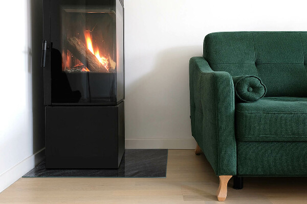 Téglalap alakú üveg kandalló alátét Kő felületi textúra