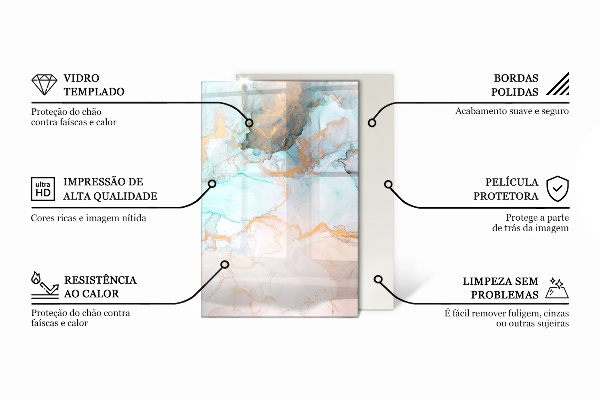 Téglalap alakú kandalló alátét 3D geometrikus minta
