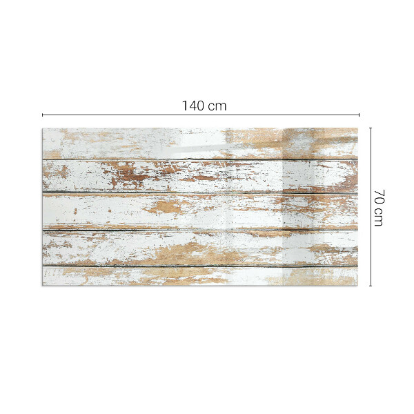 Téglalap alakú üveg kandalló alátét Sérült fa tábla