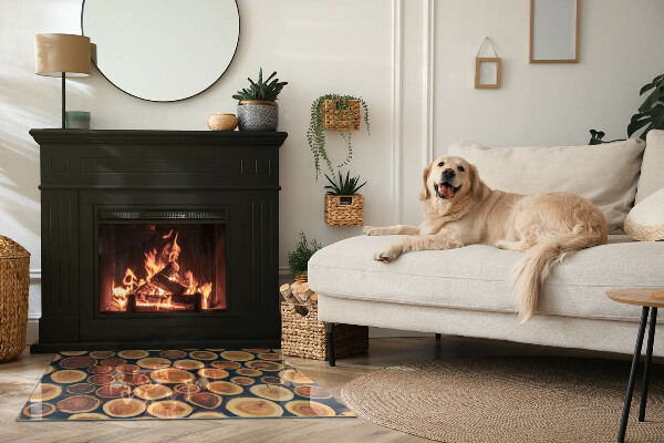 Téglalap alakú kandalló alátét üveg Doboz vágott fával