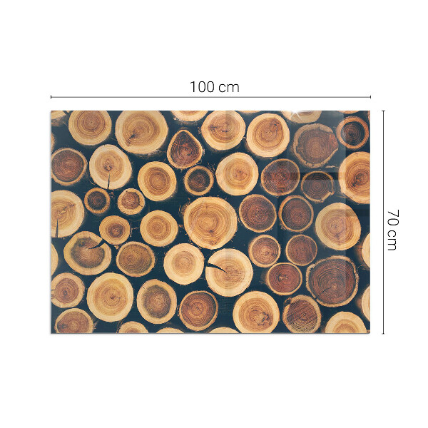 Téglalap alakú kandalló alátét üveg Doboz vágott fával