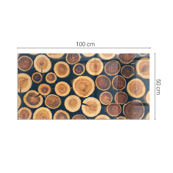Téglalap alakú kandalló alátét üveg Doboz vágott fával