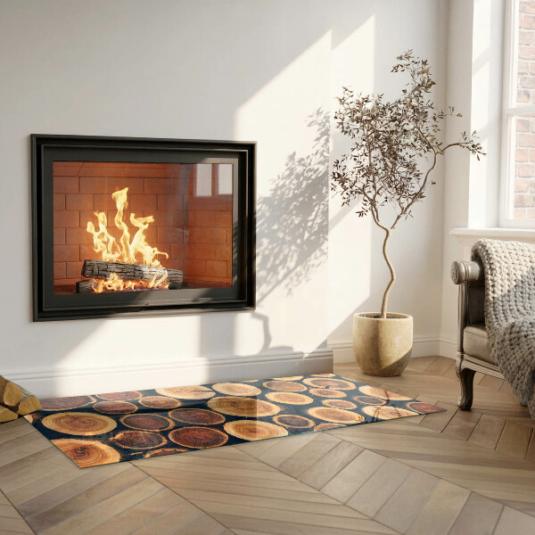 Téglalap alakú kandalló alátét üveg Doboz vágott fával