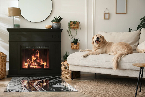 Téglalap alakú üveg kandalló alátét Absztrakt hullámok és vonalak