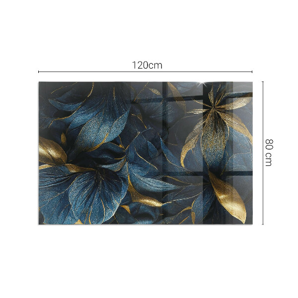 Téglalap alakú kandalló alátét Elegáns textúrájú levelek