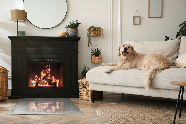 Téglalap alakú kandalló alátét Nyers beton textúra