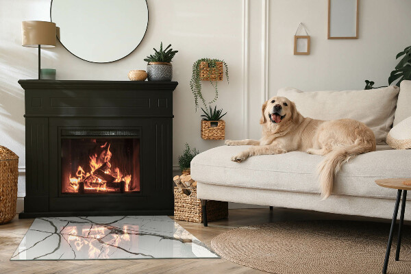 Téglalap alakú kandalló alátét üveg Márvány véna minta