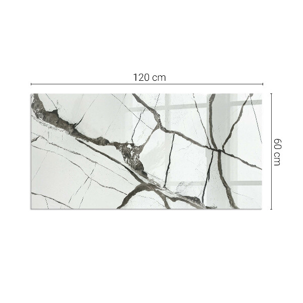 Téglalap alakú kandalló alátét üveg Márvány véna minta