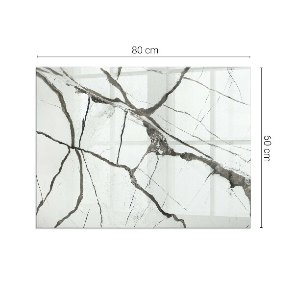 Téglalap alakú kandalló alátét üveg Márvány véna minta