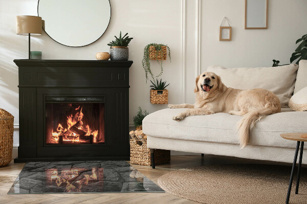 Téglalap alakú kandalló alátét Természetes kő minta