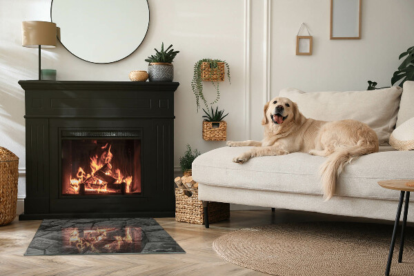 Téglalap alakú kandalló alátét Természetes kő minta