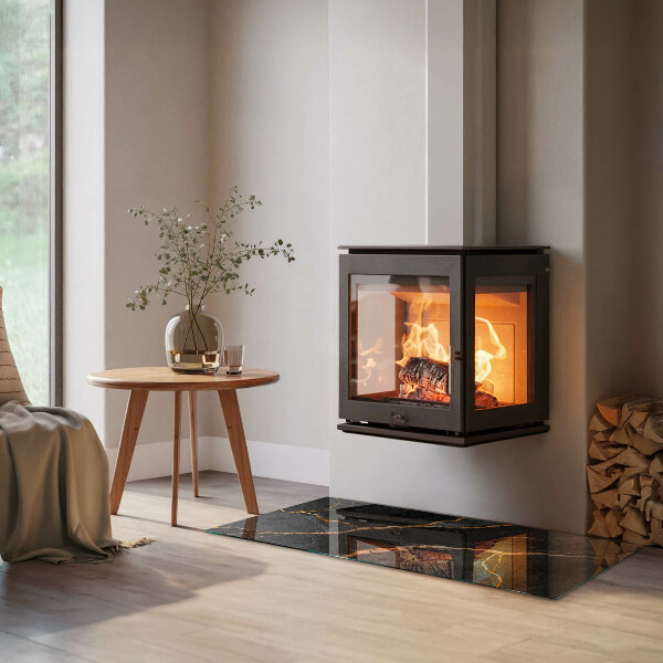 Téglalap alakú üveg kandalló alátét Elegáns márvány erezettel