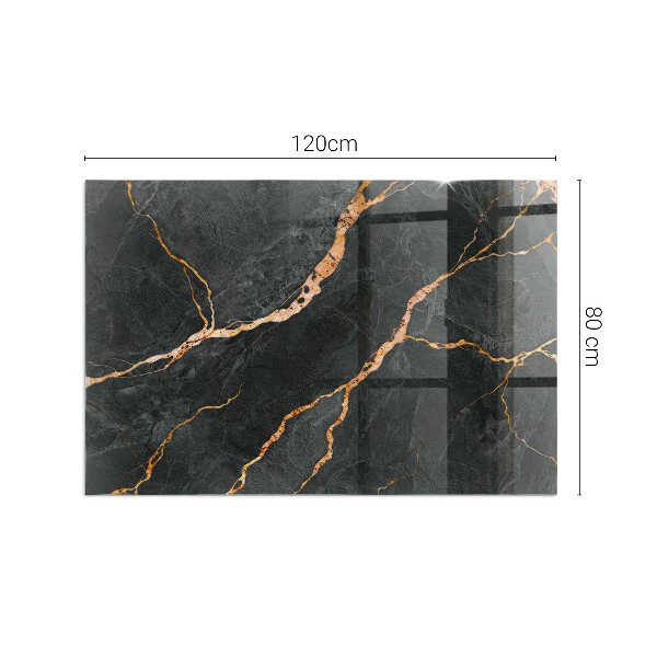 Téglalap alakú üveg kandalló alátét Elegáns márvány erezettel