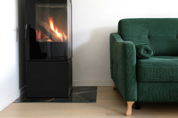 Téglalap alakú üveg kandalló alátét Elegáns márvány erezettel