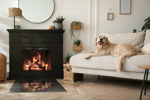 Téglalap alakú üveg kandalló alátét Elegáns márvány erezettel