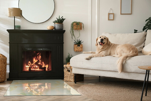 Téglalap alakú kandalló alátét Absztrakt márványminta