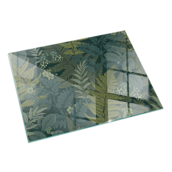 Téglalap alakú kandalló alátét üveg Növényi motívumok pillangókkal