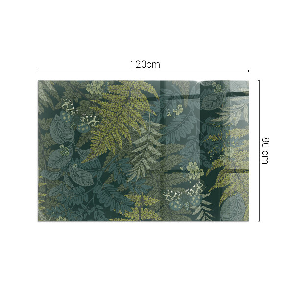 Téglalap alakú kandalló alátét üveg Növényi motívumok pillangókkal