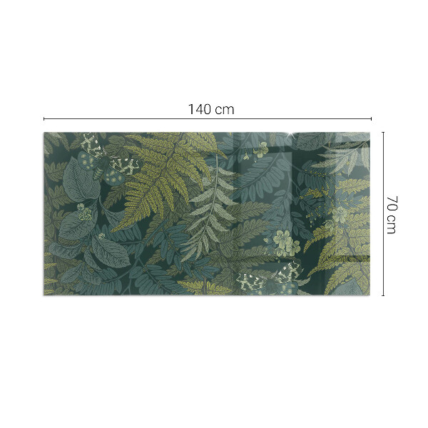 Téglalap alakú kandalló alátét üveg Növényi motívumok pillangókkal