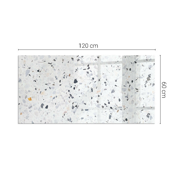 Téglalap alakú üveg kandalló alátét Kőminta részecskékkel