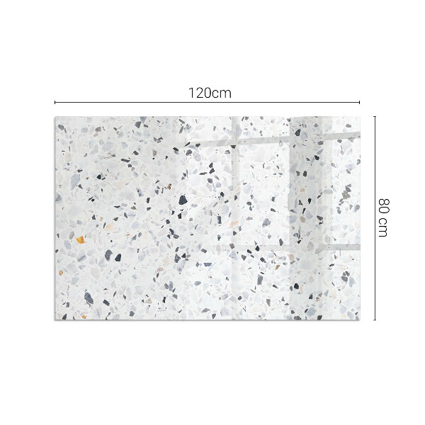 Téglalap alakú üveg kandalló alátét Kőminta részecskékkel