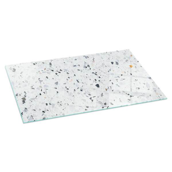 Téglalap alakú üveg kandalló alátét Kőminta részecskékkel