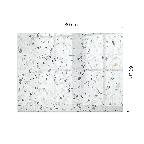 Téglalap alakú üveg kandalló alátét Kőminta részecskékkel