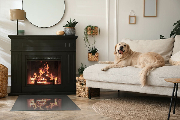 Téglalap alakú kandalló alátét Szín Szürkésbarna