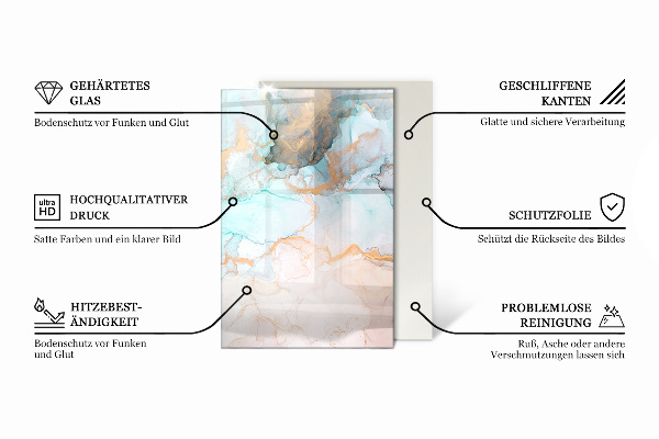 Téglalap alakú üveg kandalló alátét Szín Rózsaszín