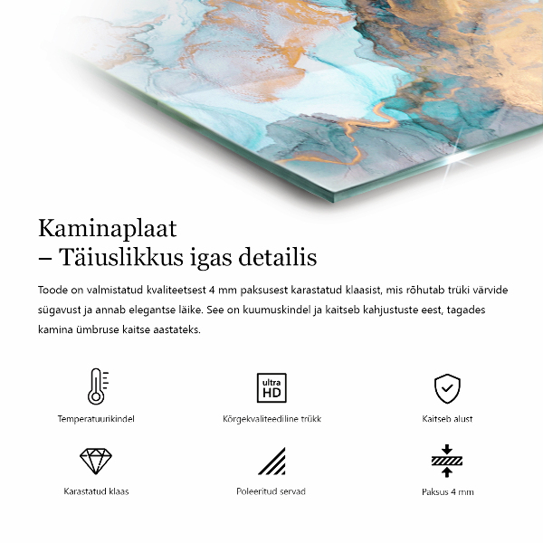 Téglalap alakú kandalló alátét üveg Szín Világosszürke