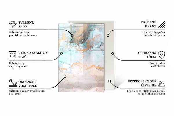 Téglalap alakú kandalló alátét Szín Fehér