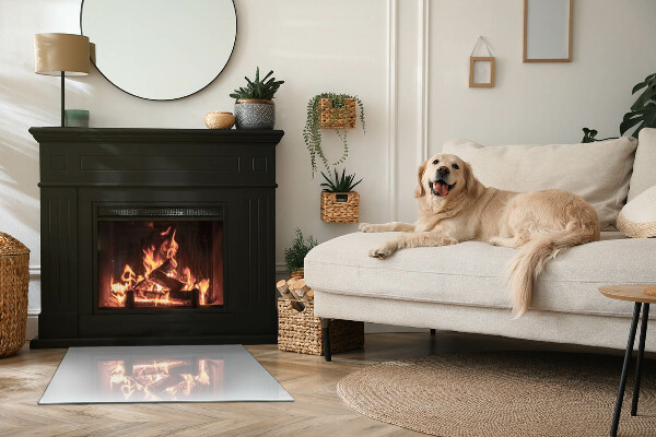 Téglalap alakú kandalló alátét Szín Fehér