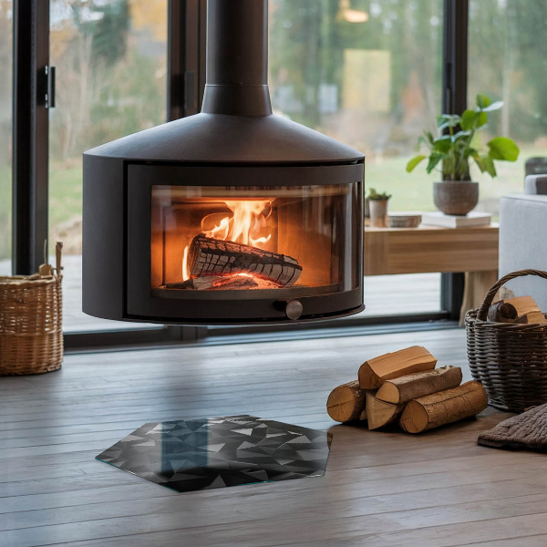 Hatszög alakú üveg kandalló alátét Háromdimenziós geometria