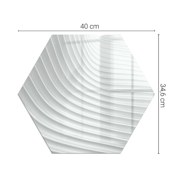 Hatszög alakú kandalló alátét üveg Finom vonalak hullámai